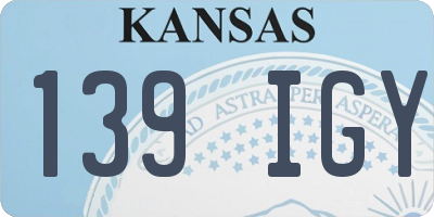 KS license plate 139IGY