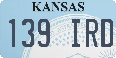 KS license plate 139IRD