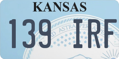 KS license plate 139IRF