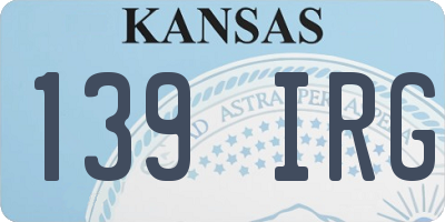 KS license plate 139IRG