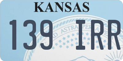 KS license plate 139IRR