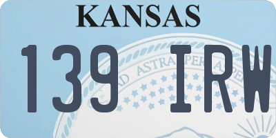 KS license plate 139IRW