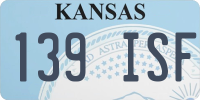 KS license plate 139ISF