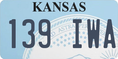KS license plate 139IWA