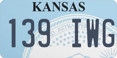 KS license plate 139IWG