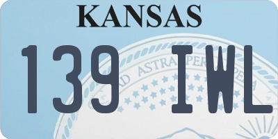 KS license plate 139IWL