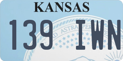 KS license plate 139IWN
