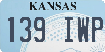 KS license plate 139IWP