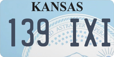 KS license plate 139IXI