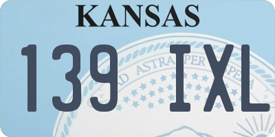 KS license plate 139IXL
