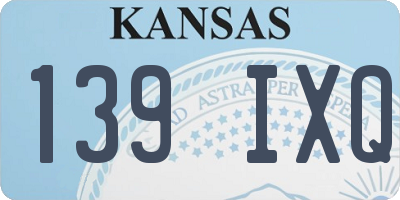 KS license plate 139IXQ