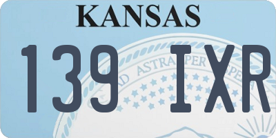 KS license plate 139IXR