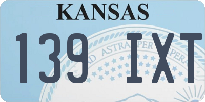 KS license plate 139IXT