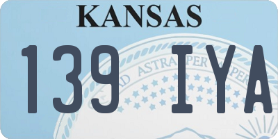 KS license plate 139IYA