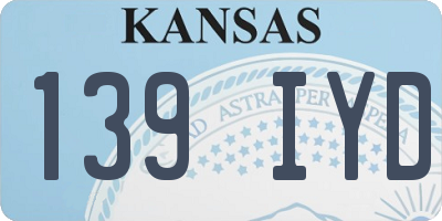 KS license plate 139IYD