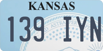 KS license plate 139IYN