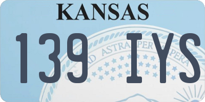 KS license plate 139IYS