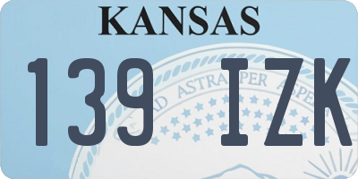 KS license plate 139IZK