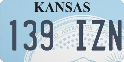 KS license plate 139IZN