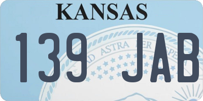 KS license plate 139JAB