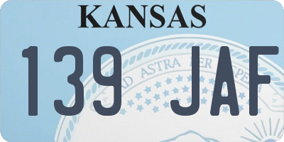 KS license plate 139JAF