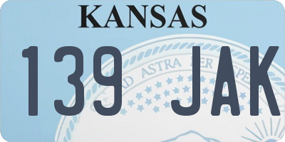 KS license plate 139JAK