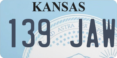 KS license plate 139JAW