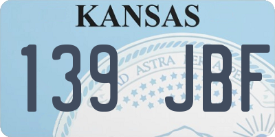 KS license plate 139JBF