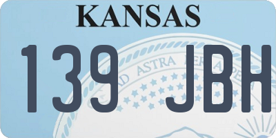 KS license plate 139JBH