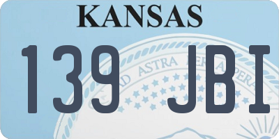 KS license plate 139JBI