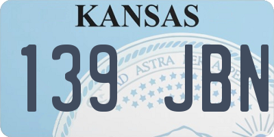 KS license plate 139JBN