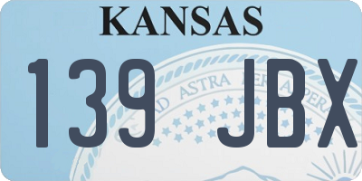 KS license plate 139JBX