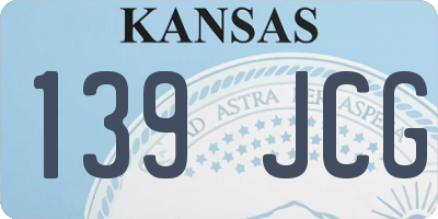 KS license plate 139JCG