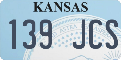 KS license plate 139JCS