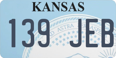 KS license plate 139JEB