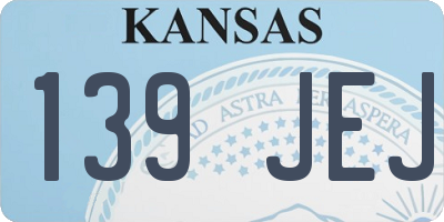 KS license plate 139JEJ