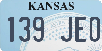 KS license plate 139JEO