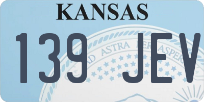 KS license plate 139JEV