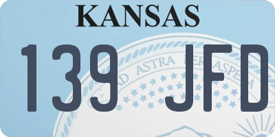 KS license plate 139JFD