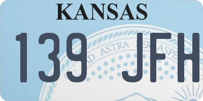 KS license plate 139JFH