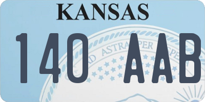 KS license plate 140AAB
