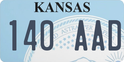 KS license plate 140AAD