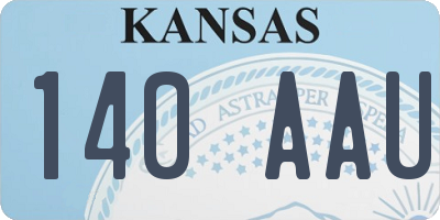 KS license plate 140AAU