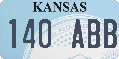 KS license plate 140ABB
