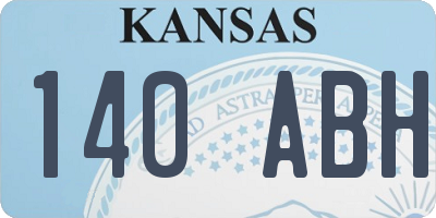 KS license plate 140ABH