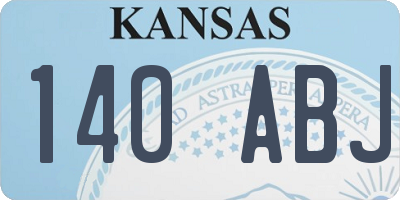 KS license plate 140ABJ