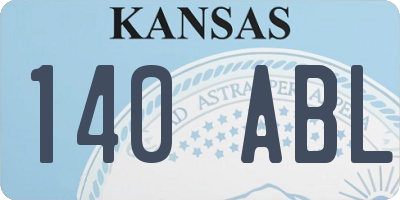 KS license plate 140ABL