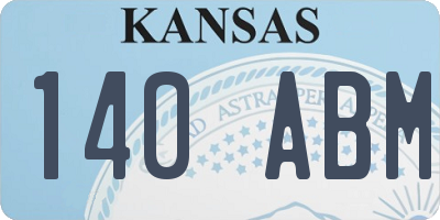 KS license plate 140ABM