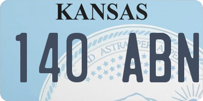 KS license plate 140ABN