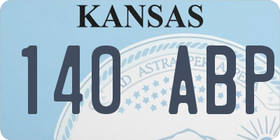 KS license plate 140ABP